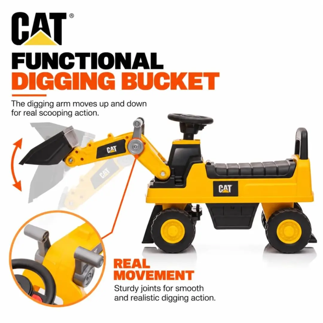 Vrooomy CAT Wiellader Loopauto Geel - 5100455 - afbeelding 3 van 6