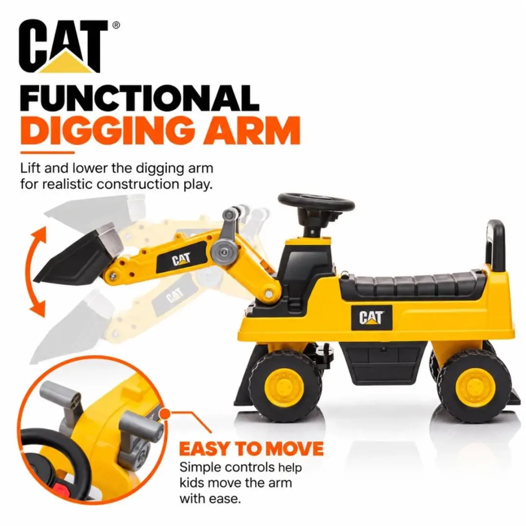 Vrooomy CAT Wiellader Loopauto Geel - 5100455 - afbeelding 4 van 6