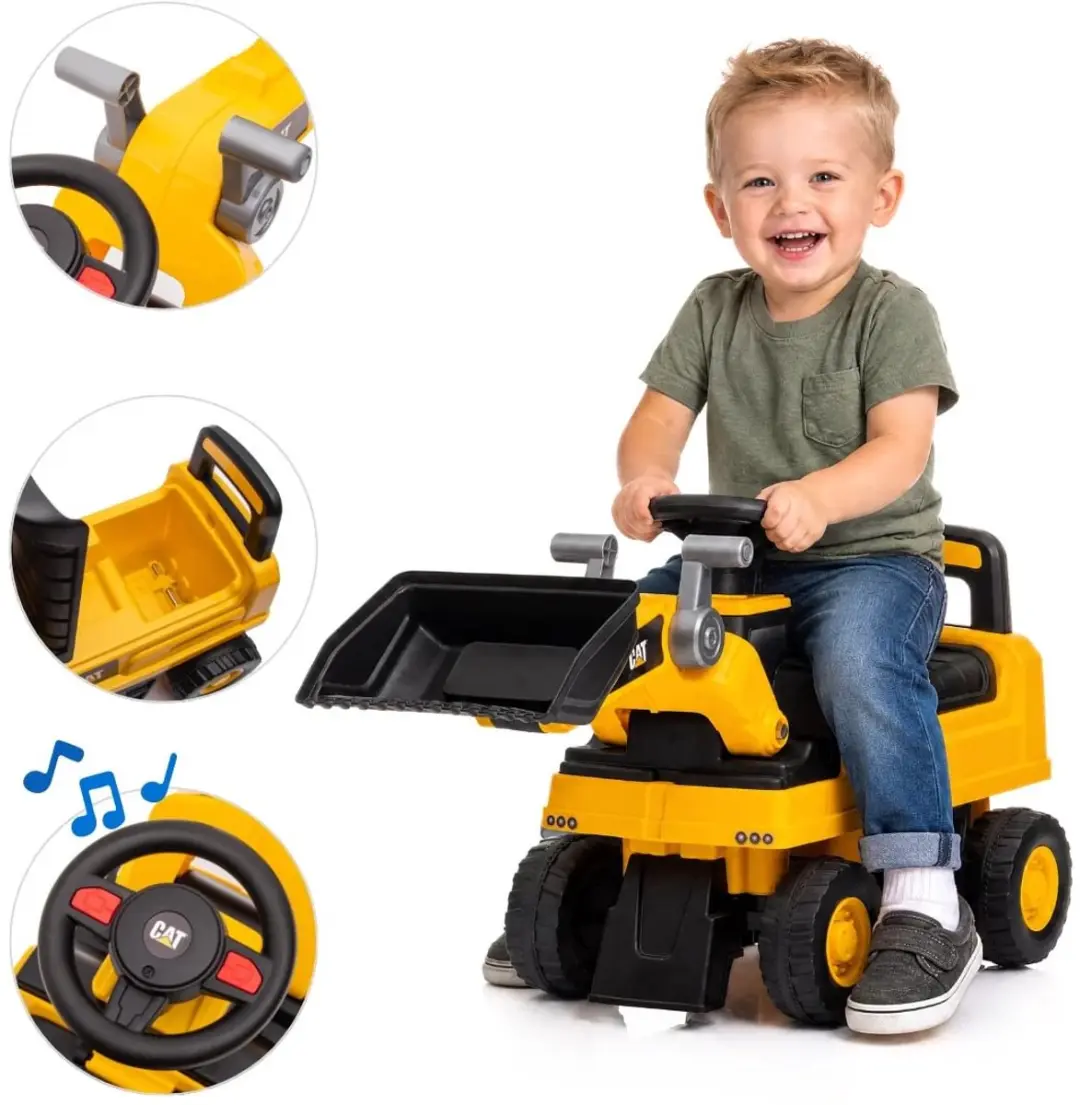 Vrooomy CAT Wiellader Loopauto Geel