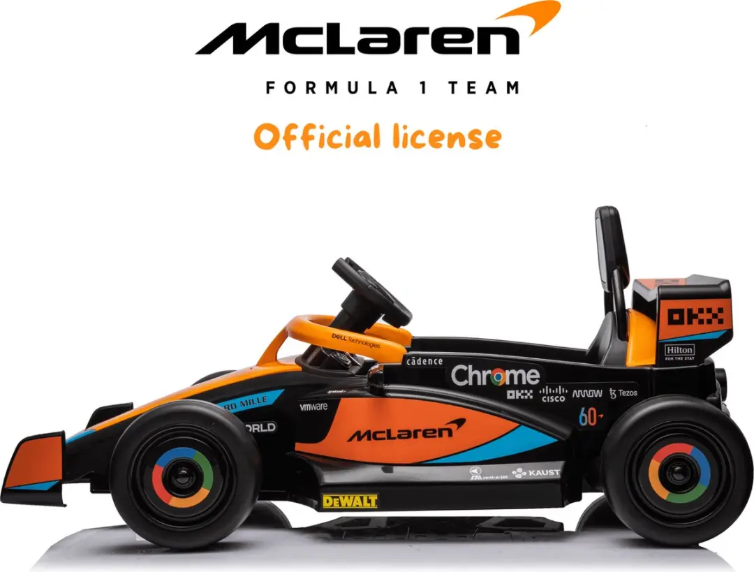 Vrooomy McLaren MCL39 Formule 1 12V Kinderauto - Oranje - afbeelding 4 van 6