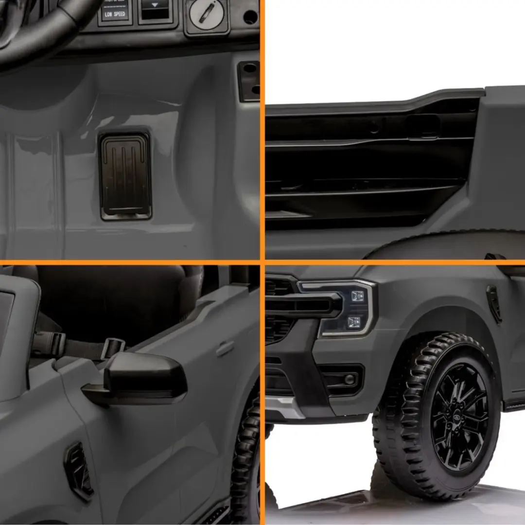 Vrooomy Ford Ranger Wildtrak 12V Kinderauto - Grijs - afbeelding 3 van 6