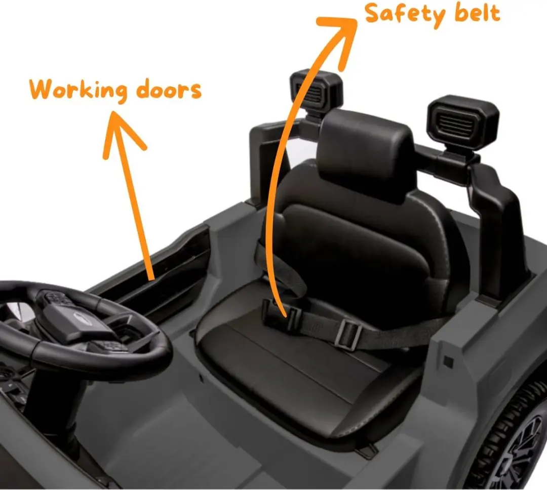 Vrooomy Ford Ranger Wildtrak 12V Kinderauto - Grijs - afbeelding 6 van 6