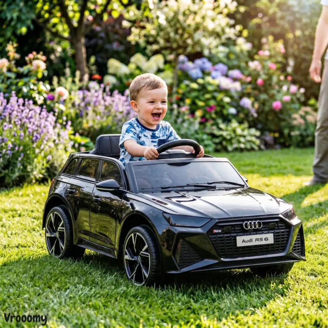 Vrooomy Audi RS6 Performance 12V Kinderauto - Zwart - afbeelding 4 van 6