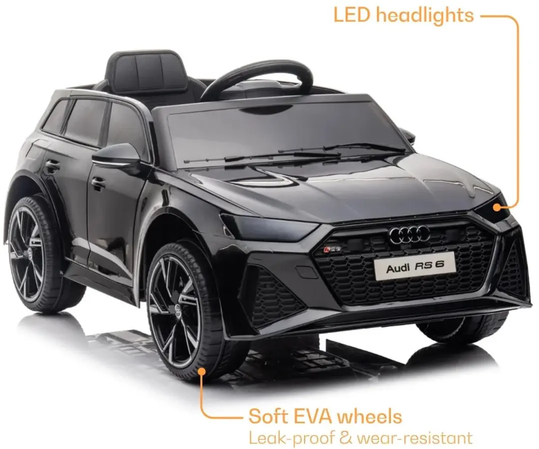 Vrooomy Audi RS6 Performance 12V Kinderauto - Zwart - afbeelding 3 van 6