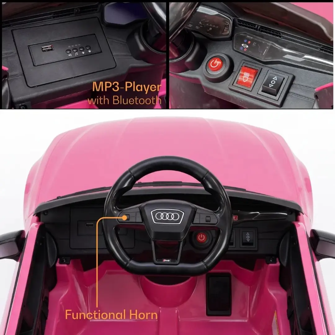 Vrooomy Audi RS6 Performance 12V Kinderauto Roze - afbeelding 2 van 6