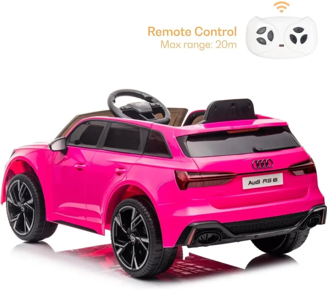 Vrooomy Audi RS6 Performance 12V Kinderauto Roze - afbeelding 6 van 6