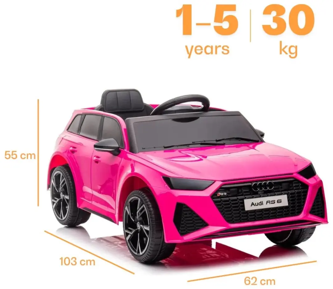 Vrooomy Audi RS6 Performance 12V Kinderauto Roze - afbeelding 5 van 6