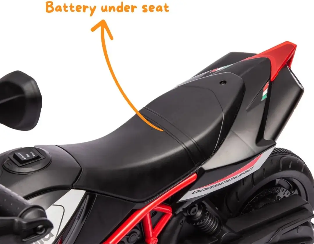 Vrooomy Aprilia Dorsoduro 900 Mini Elektrische Kindermotor 6V - Rood - afbeelding 3 van 6