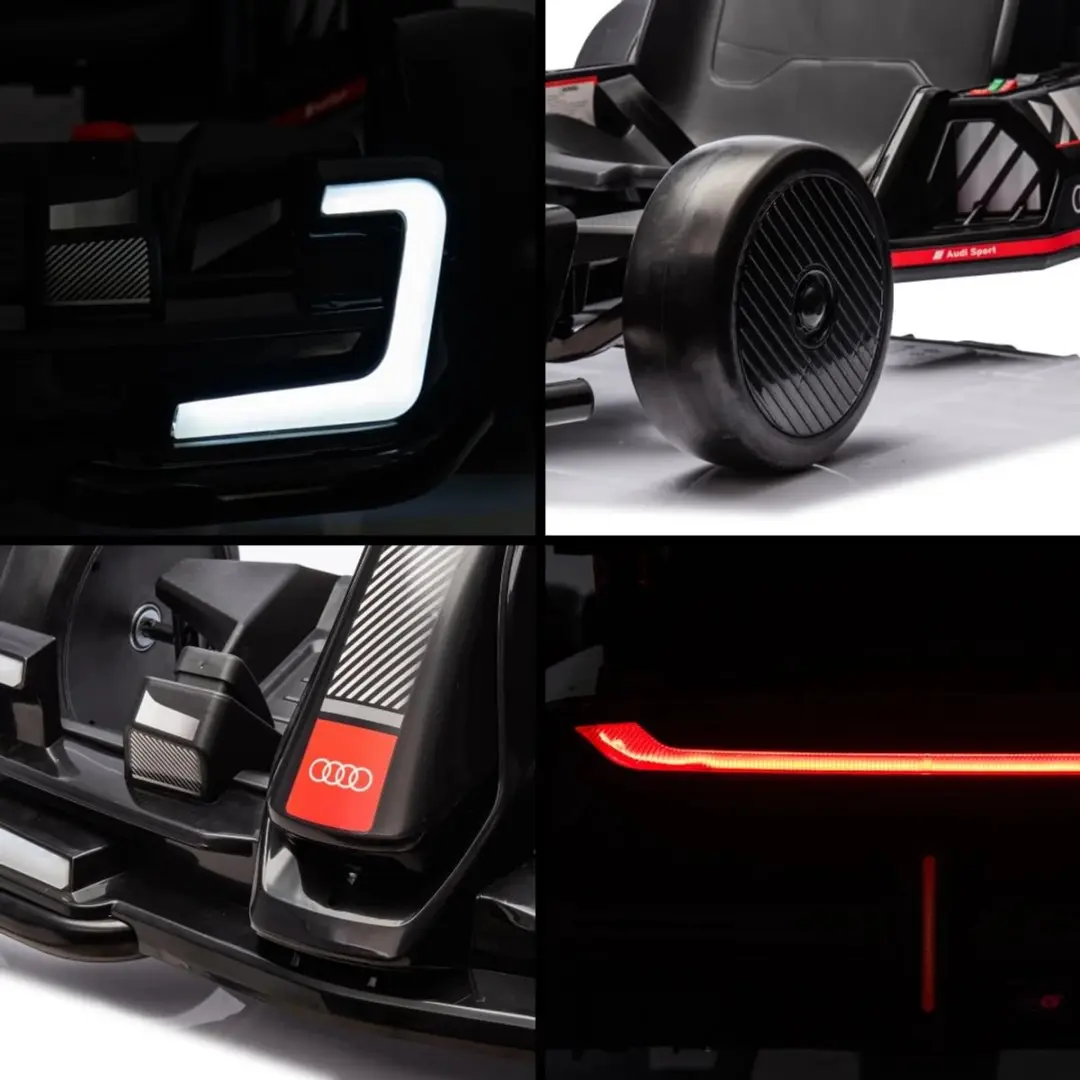 Vrooomy Audi Drift e-Gokart 24V - Zwart - afbeelding 3 van 6