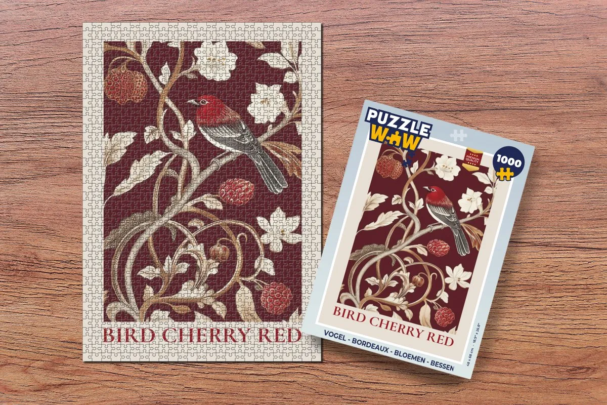 PuzzleWow Vogel Legpuzzel 1000 Stuks - Bordeaux