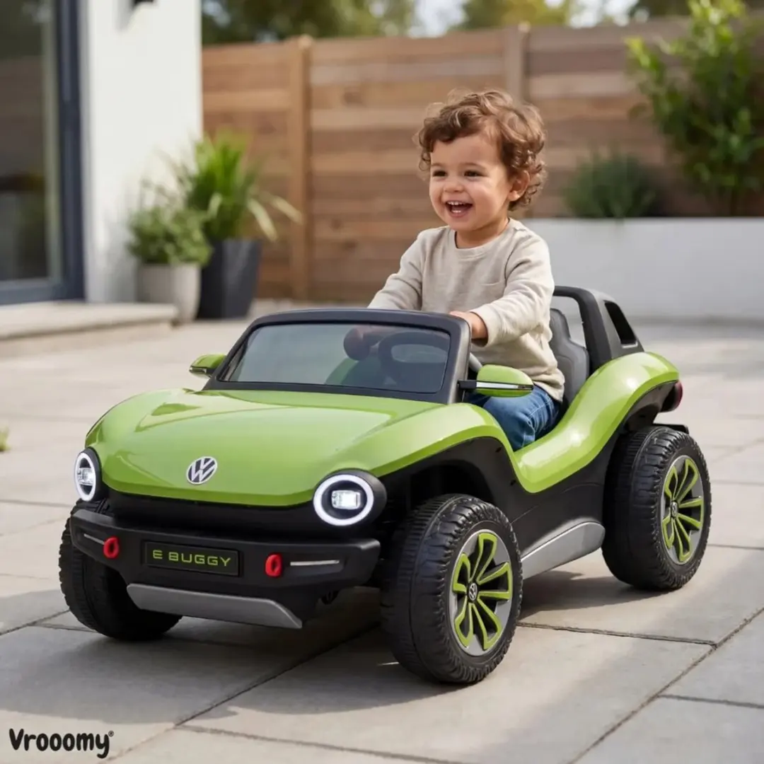 Vrooomy Volkswagen E-Buggy 12V Kinderauto - Groen - afbeelding 4 van 6