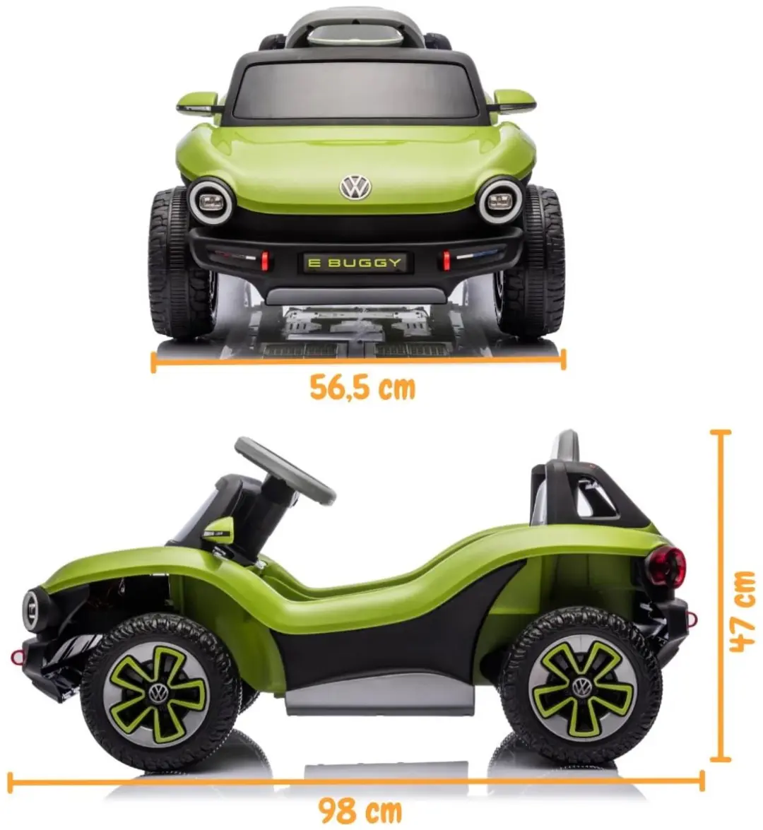 Vrooomy Volkswagen E-Buggy 12V Kinderauto - Groen - afbeelding 5 van 6