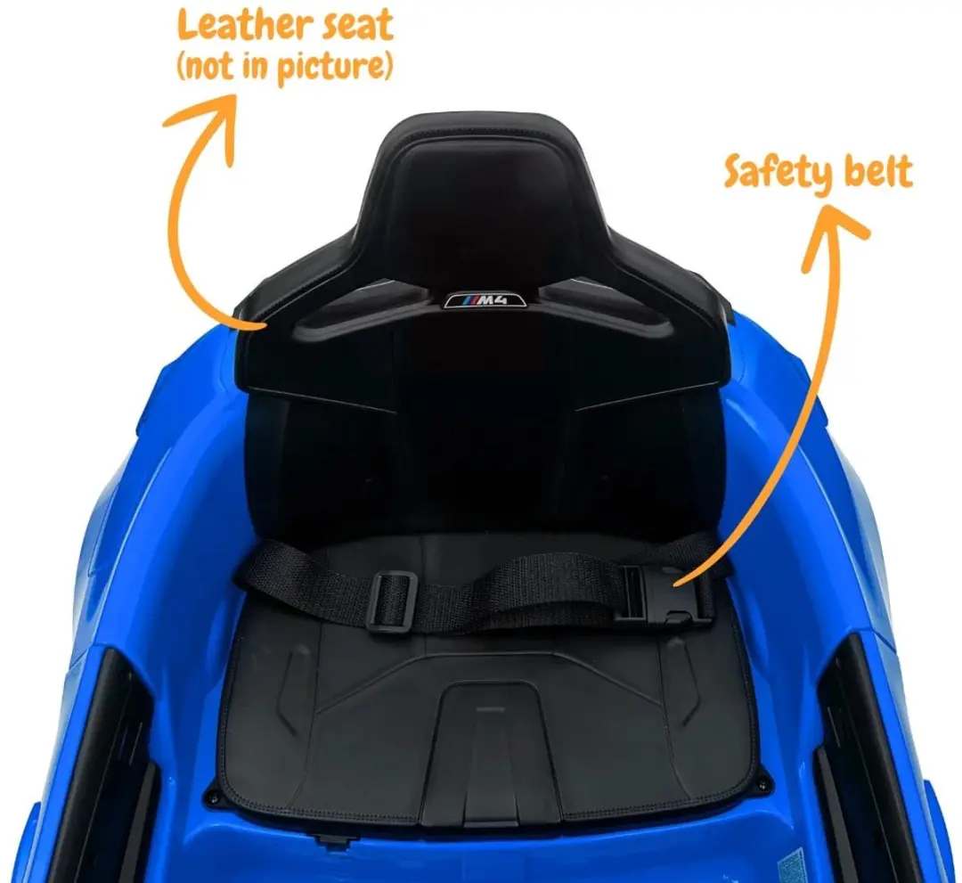 Vrooomy BMW M4 Competition Elektrische Kinderauto 12V Blauw - afbeelding 6 van 6