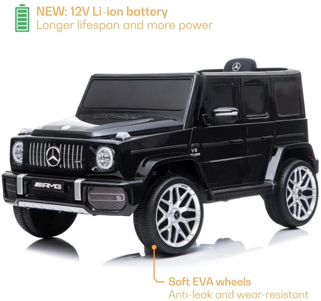 Vrooomy Mercedes-AMG G63 Elektrische Kinderauto 12V - Zwart - afbeelding 6 van 6