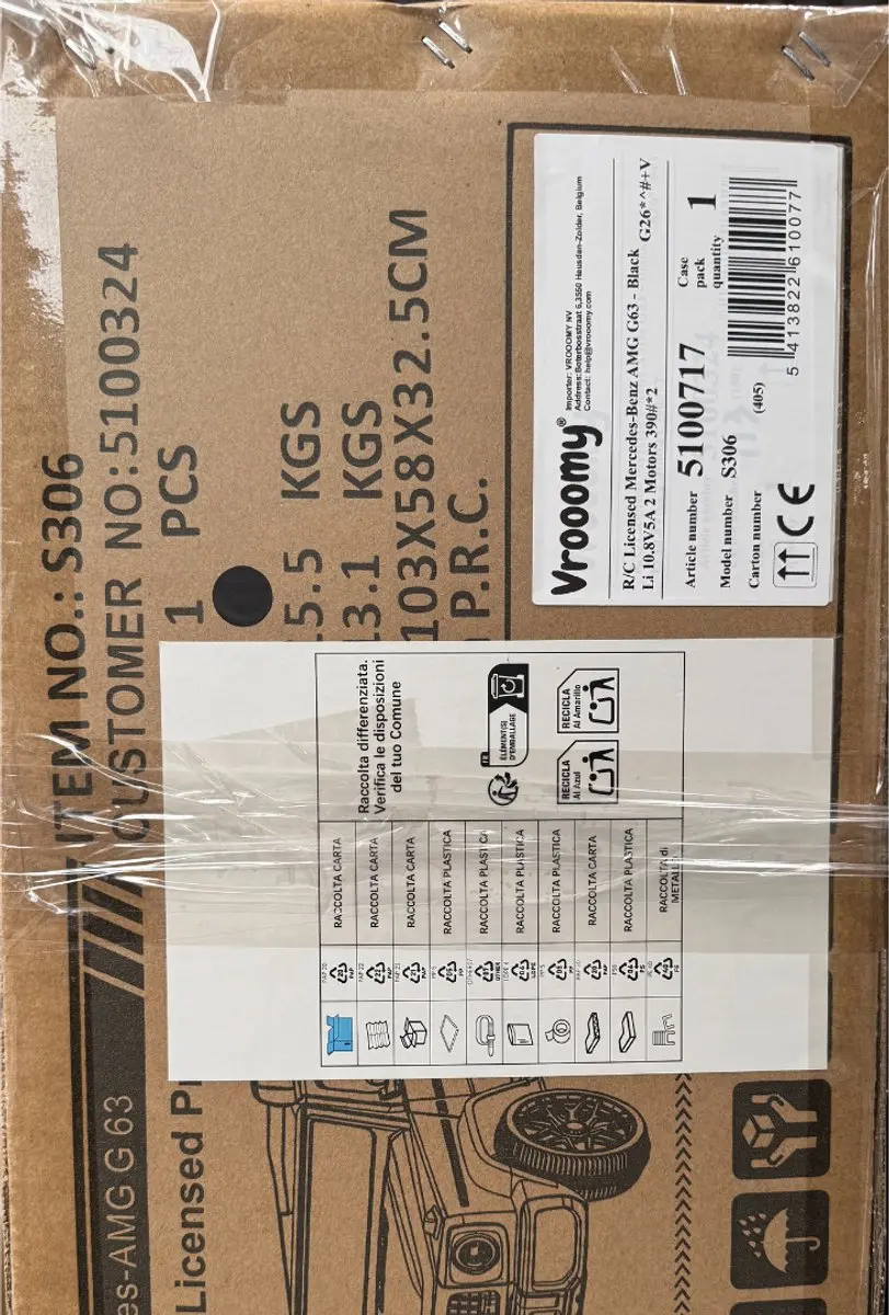 Vrooomy Mercedes-AMG G63 Elektrische Kinderauto 12V - Zwart - afbeelding 5 van 6