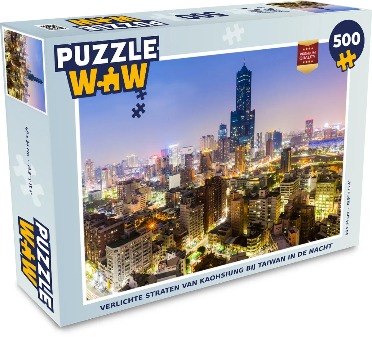 PuzzleWow Legpuzzel Verlichte straten Kaohsiung 500 Stuks