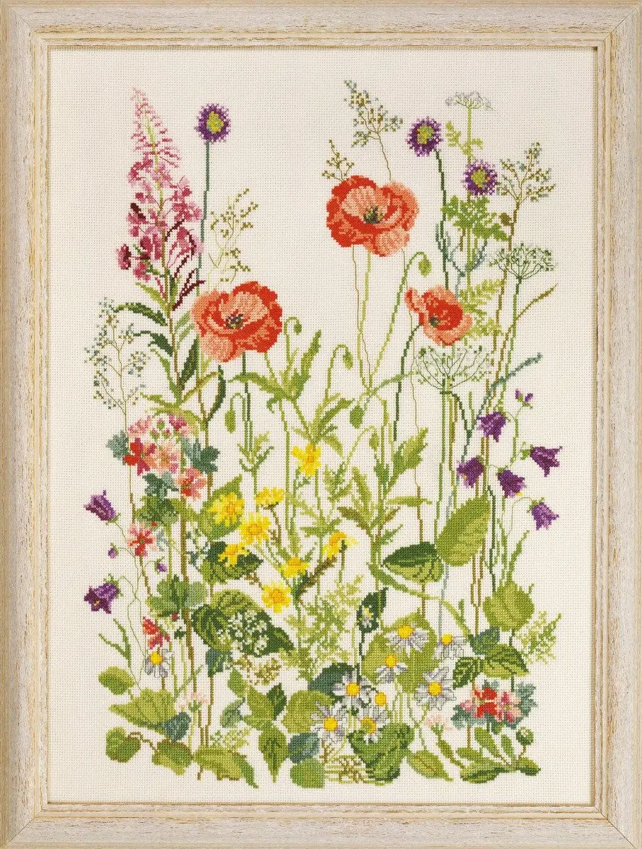 Borduurpakket Poppies Linnen