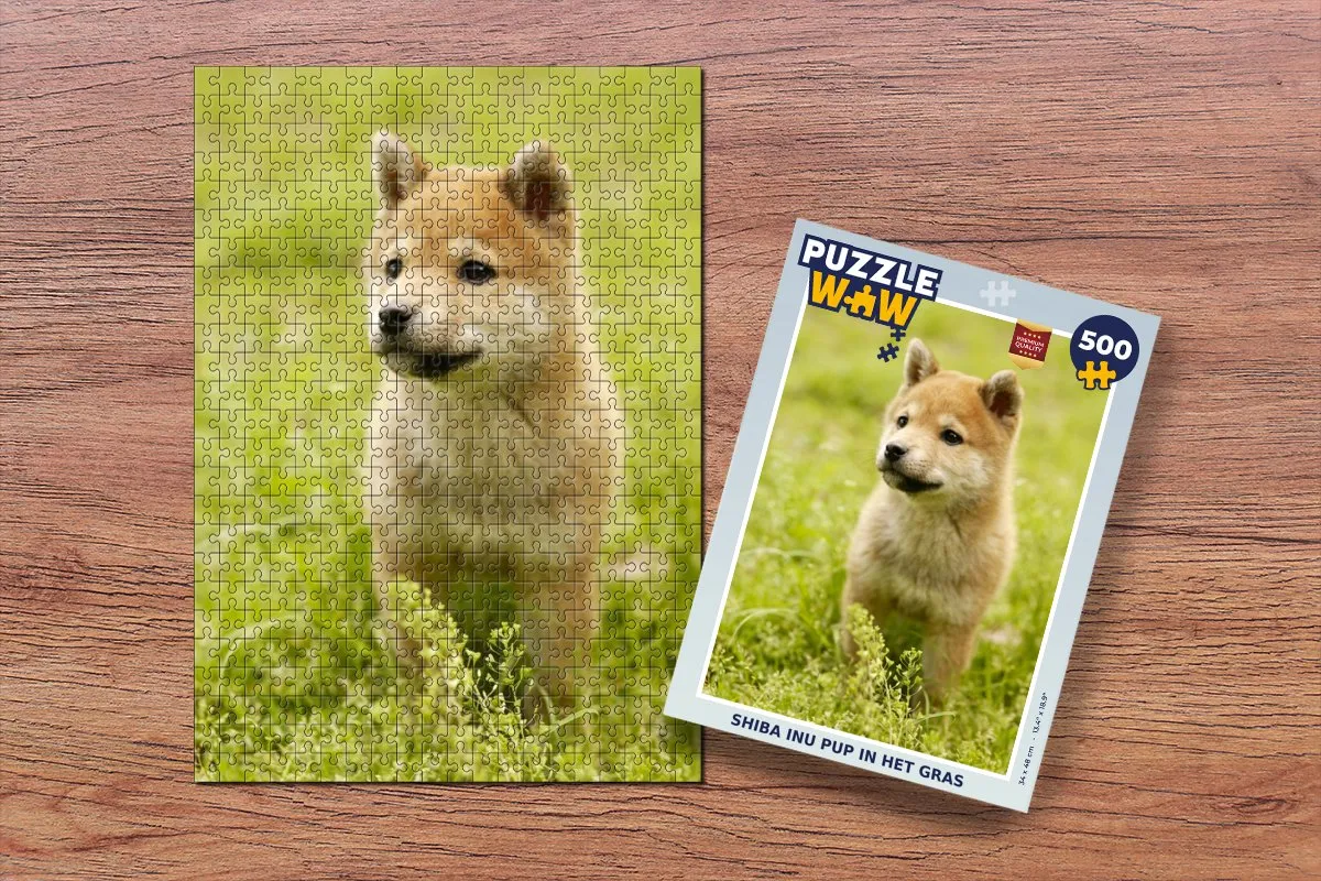 PuzzleWow Shiba Inu Pup Legpuzzel 500 Stuks - Multicolor