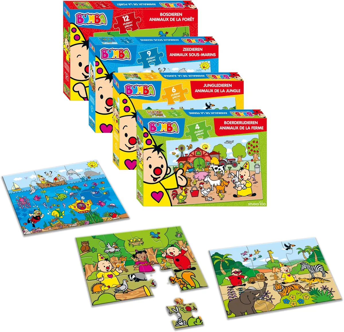 Bumba Puzzel Boerderijdieren 4 Stuks - Multicolor