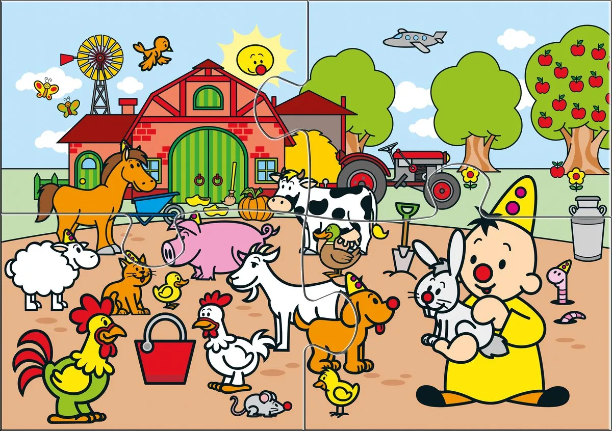 Bumba Puzzel Boerderijdieren 4 Stuks - Multicolor