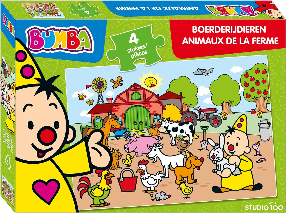 Bumba Puzzel Boerderijdieren 4 Stuks - Multicolor