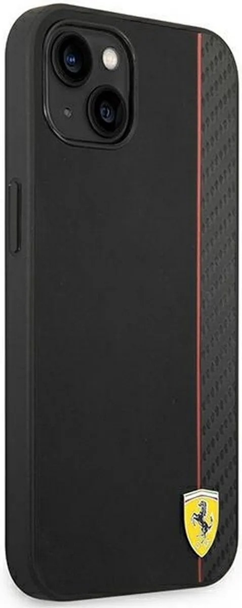 Ferrari Smooth Carbon Hoes iPhone 14 Plus - Zwart