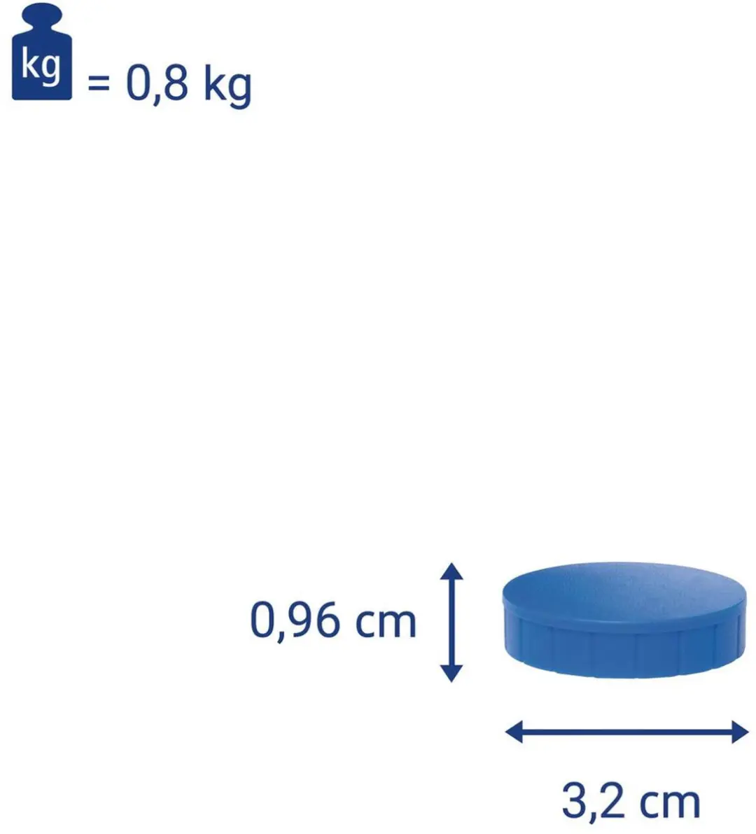 MAUL Magneet Rond Ø3.2cm - 10 Stuks - Ferriet - 0.8kg