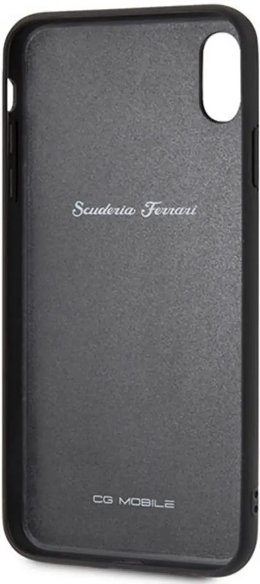Ferrari Perforated Back Case iPhone XS Max - Zwart