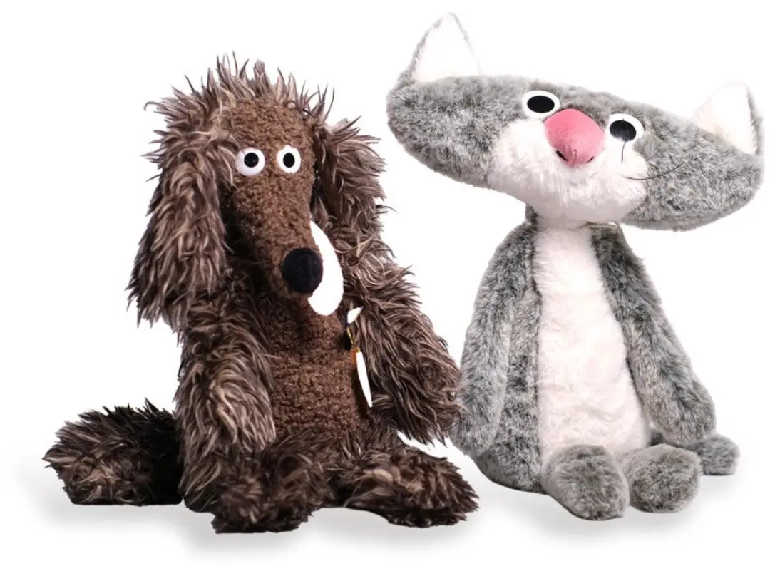 Set figuren stinkhond en plattekat