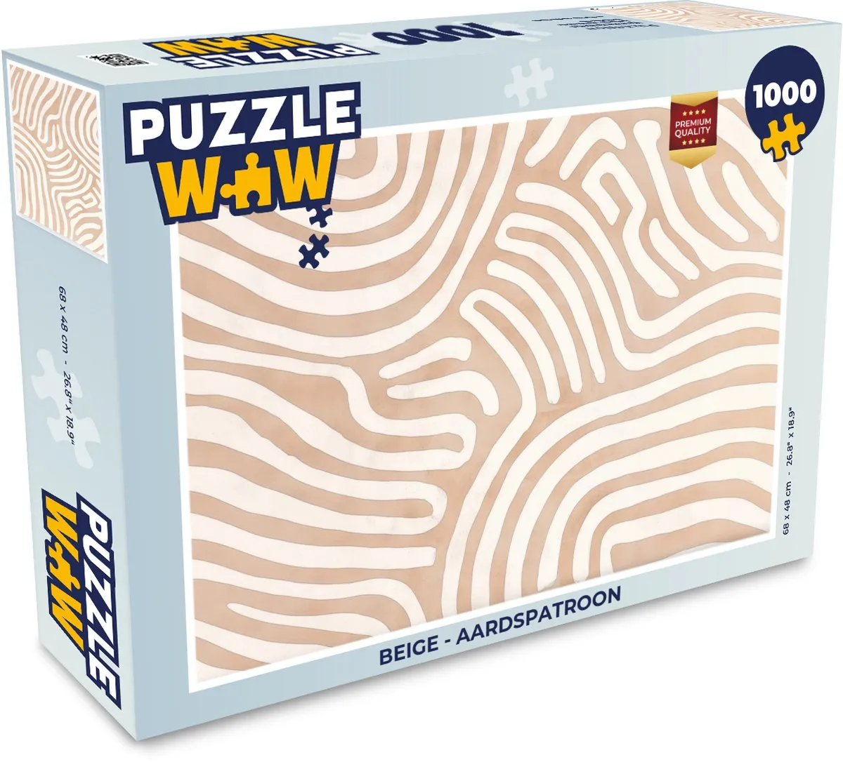 PuzzleWow Legpuzzel 1000 Stuks - Aardspatroon Beige