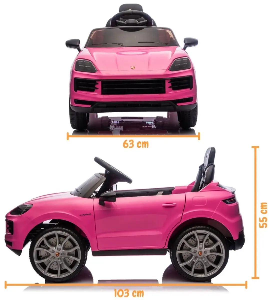 Vrooomy Porsche Cayenne 12V Kinderauto Roze - 5100625 - afbeelding 2 van 6