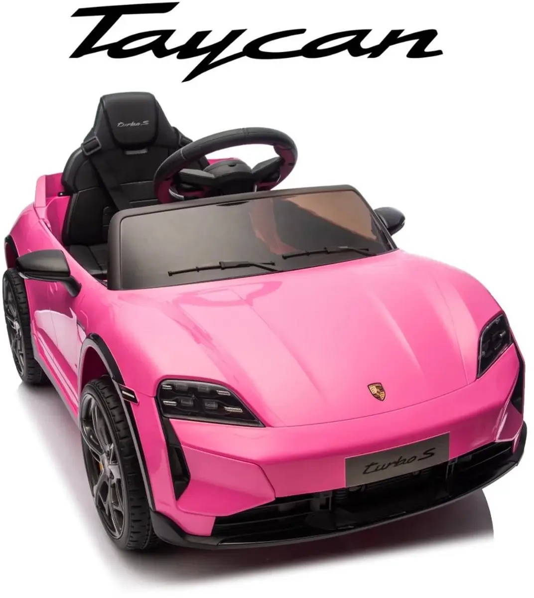 Vrooomy Porsche Taycan Turbo S 12V Kinderauto Roze - afbeelding 2 van 6