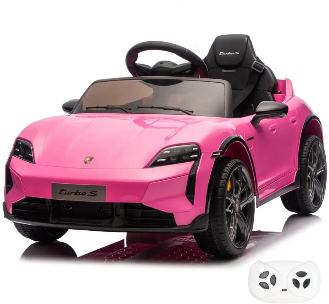 Vrooomy Porsche Taycan Turbo S 12V Kinderauto Roze