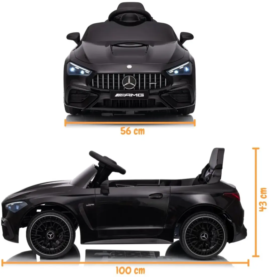 Vrooomy Mercedes-AMG CLE53 Coupé Elektrische Kinderauto 12V - Zwart - afbeelding 2 van 6