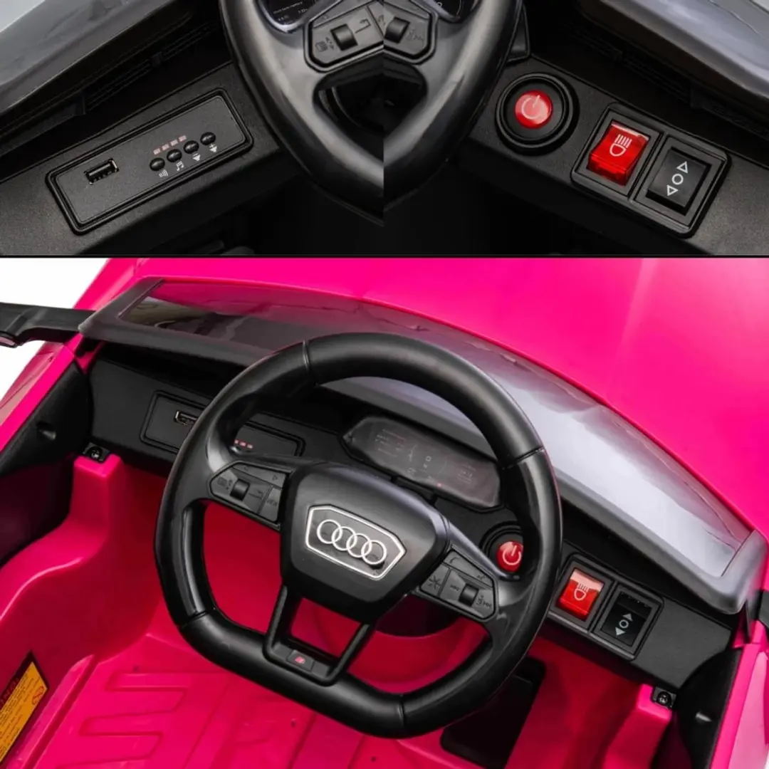 Vrooomy Audi SQ8 e-Tron Elektrische Kinderauto 12V - Roze - afbeelding 6 van 6