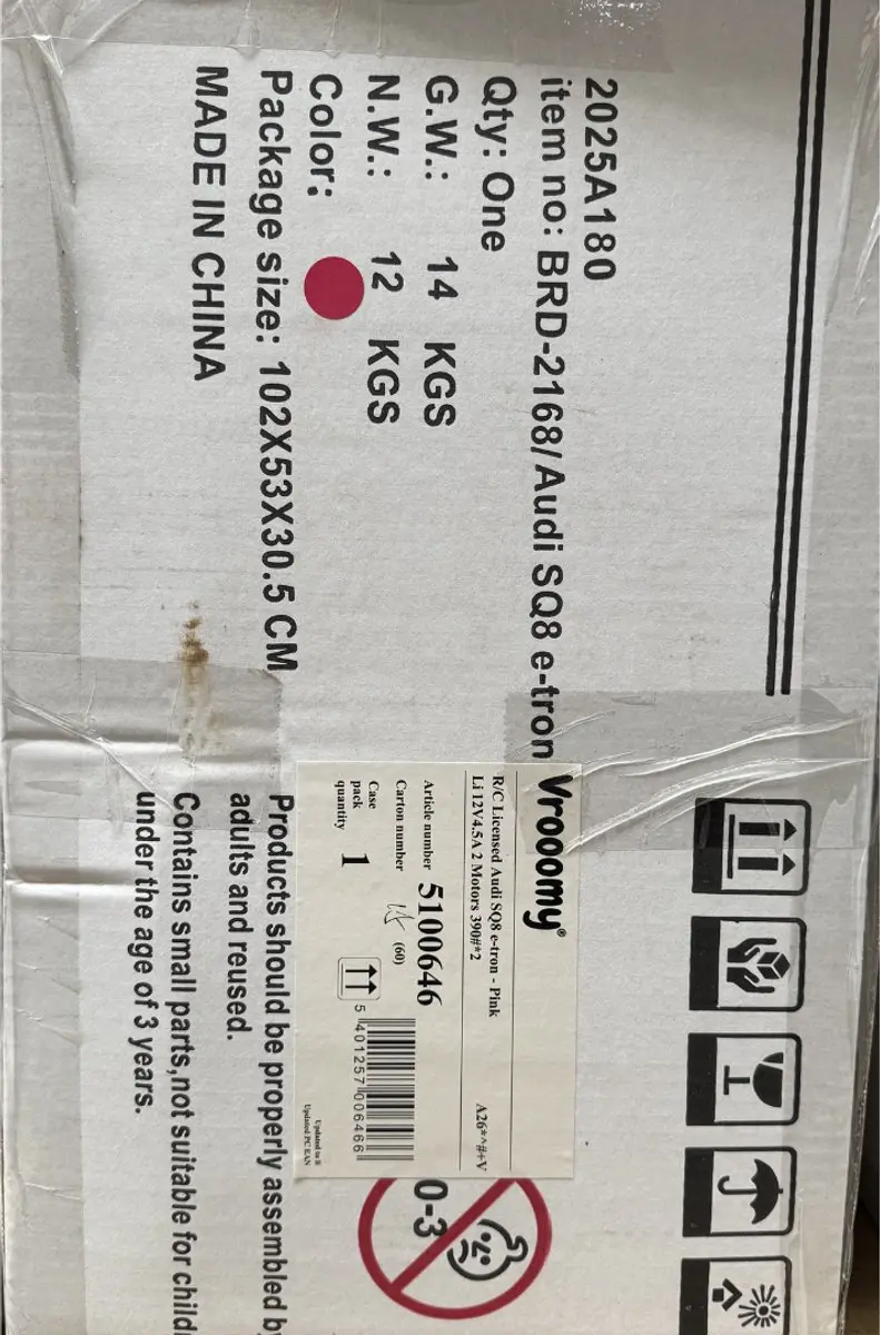 Vrooomy Audi SQ8 e-Tron Elektrische Kinderauto 12V - Roze - afbeelding 5 van 6