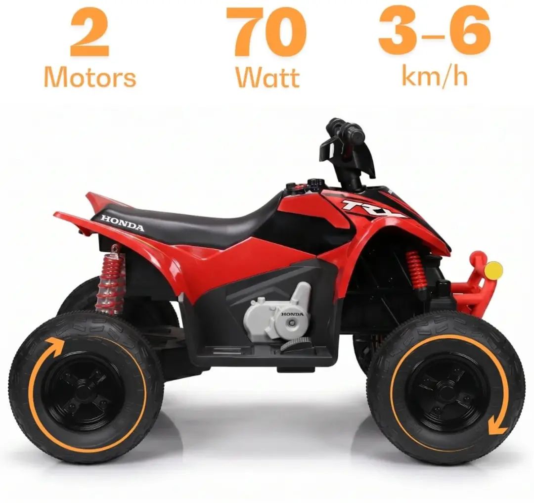 Vrooomy Honda TRX90X 12V Kinderquad Rood - afbeelding 4 van 6