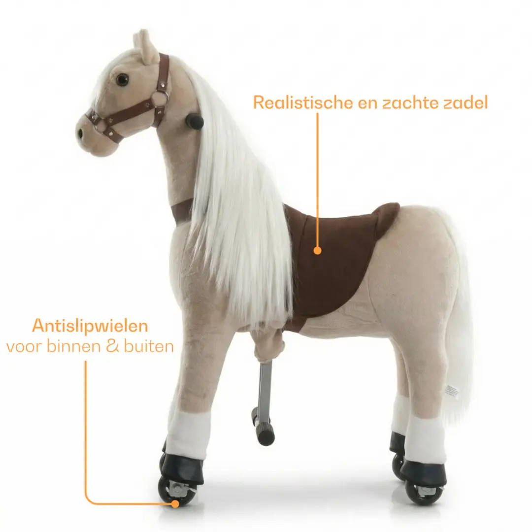 Vrooomy Mechanisch Speelgoedpaard 5100669 - Beige - afbeelding 3 van 5