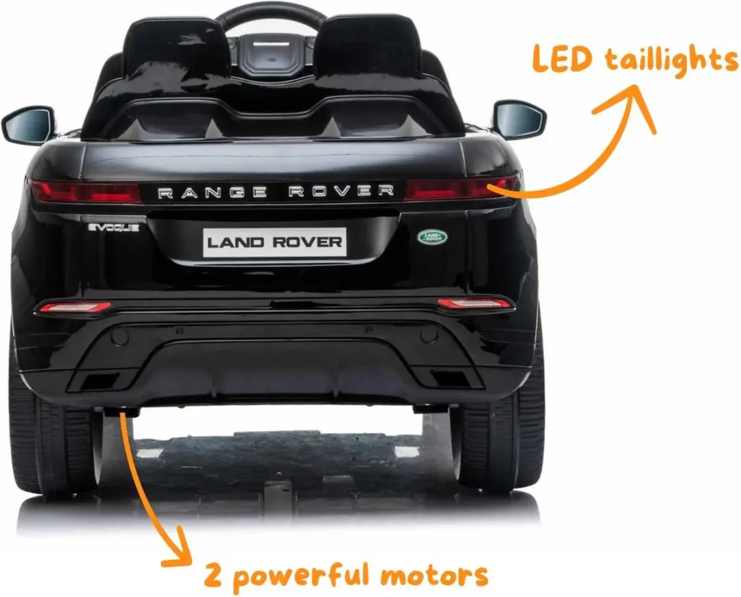 Vrooomy Range Rover Evoque S 12V Kinderauto - Zwart - afbeelding 3 van 6