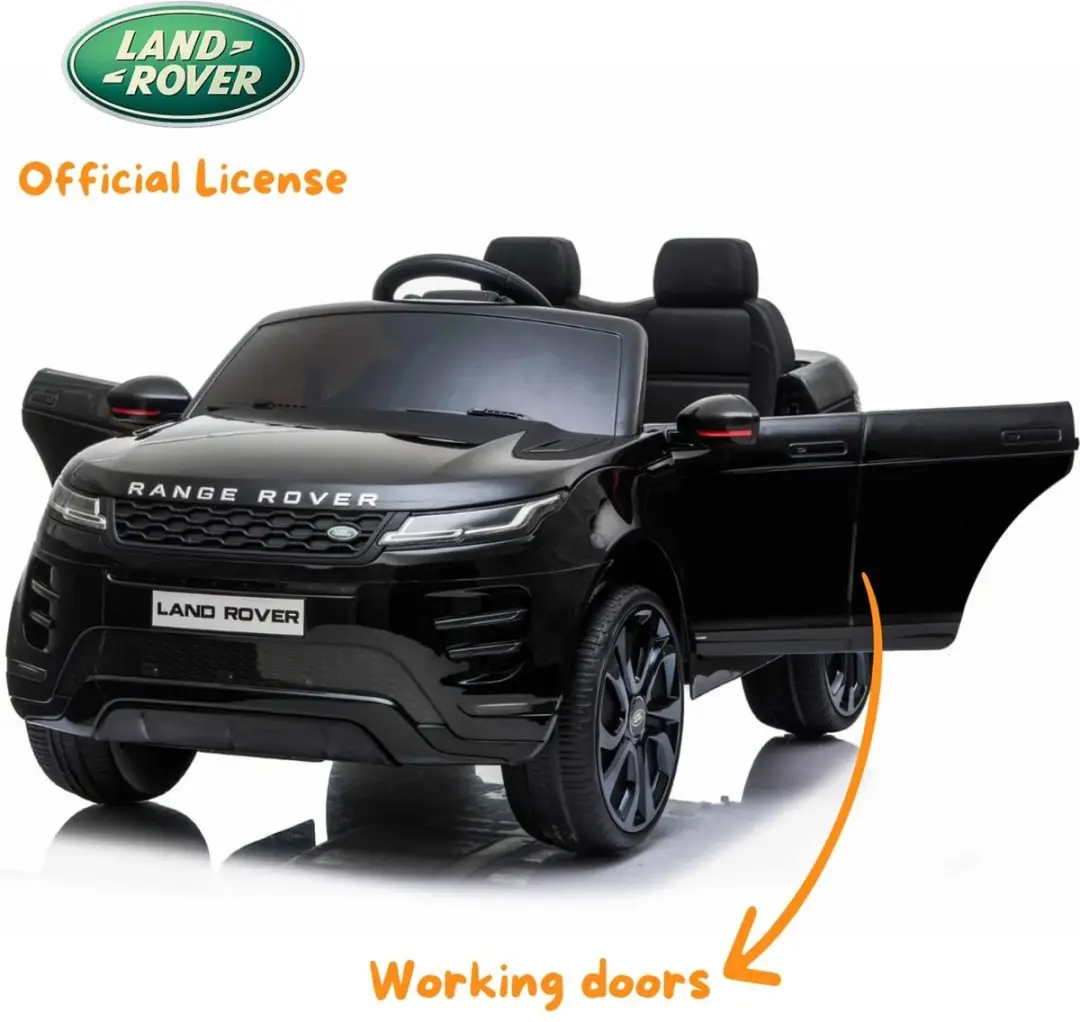Vrooomy Range Rover Evoque S 12V Kinderauto - Zwart - afbeelding 2 van 6