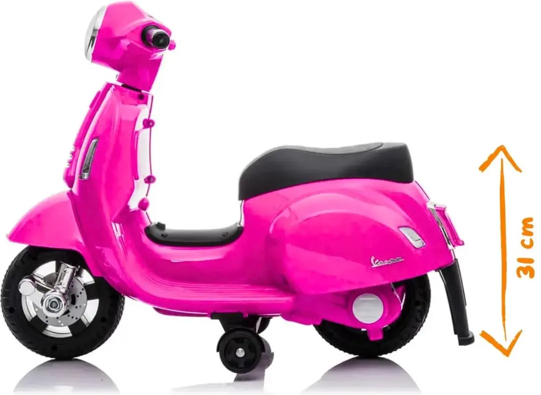 Vrooomy Vespa GTS Elektrische Kinderscooter 6V - Roze - afbeelding 3 van 6