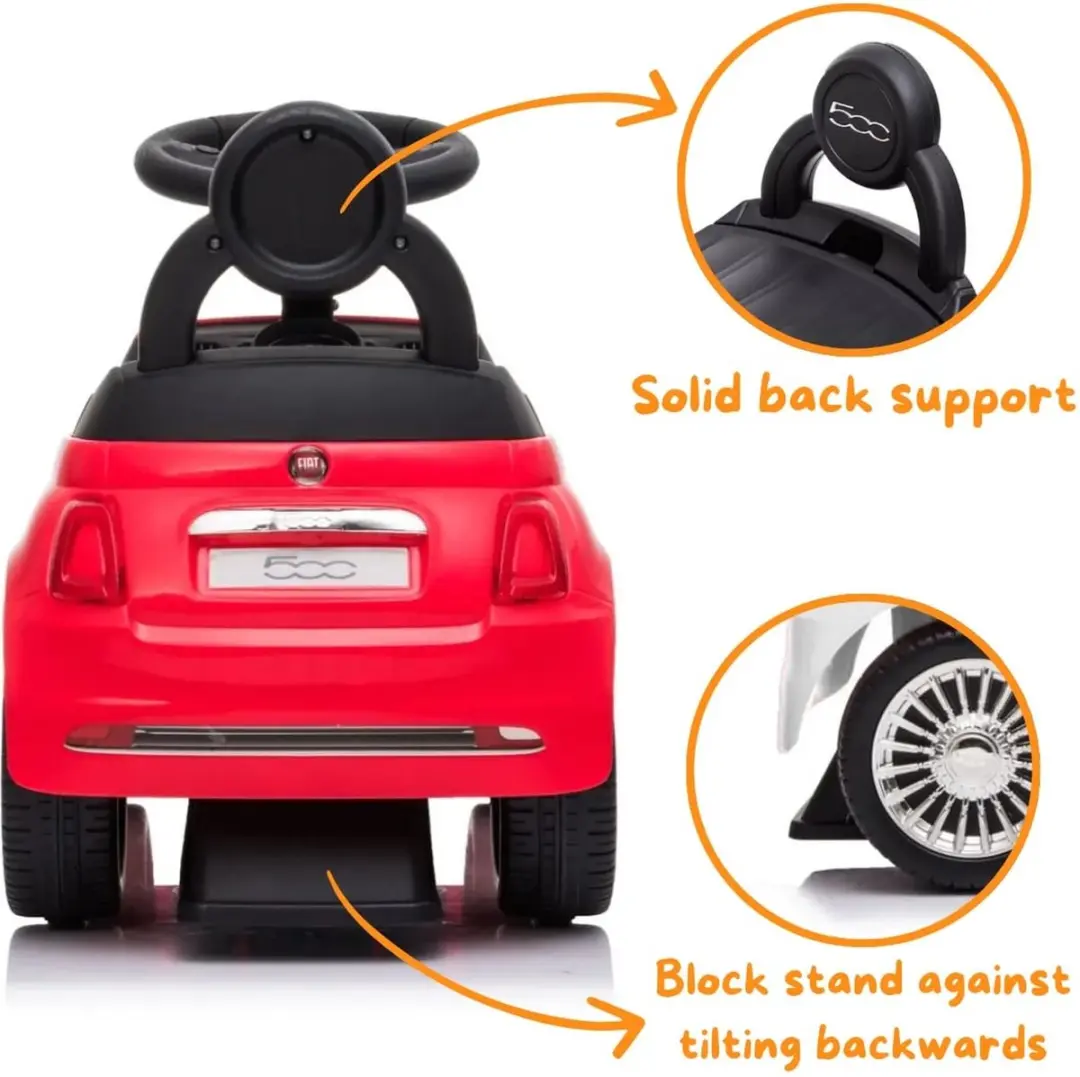 Vrooomy Fiat 500 Loopauto Rood - 1 tot 3 jaar - afbeelding 4 van 6