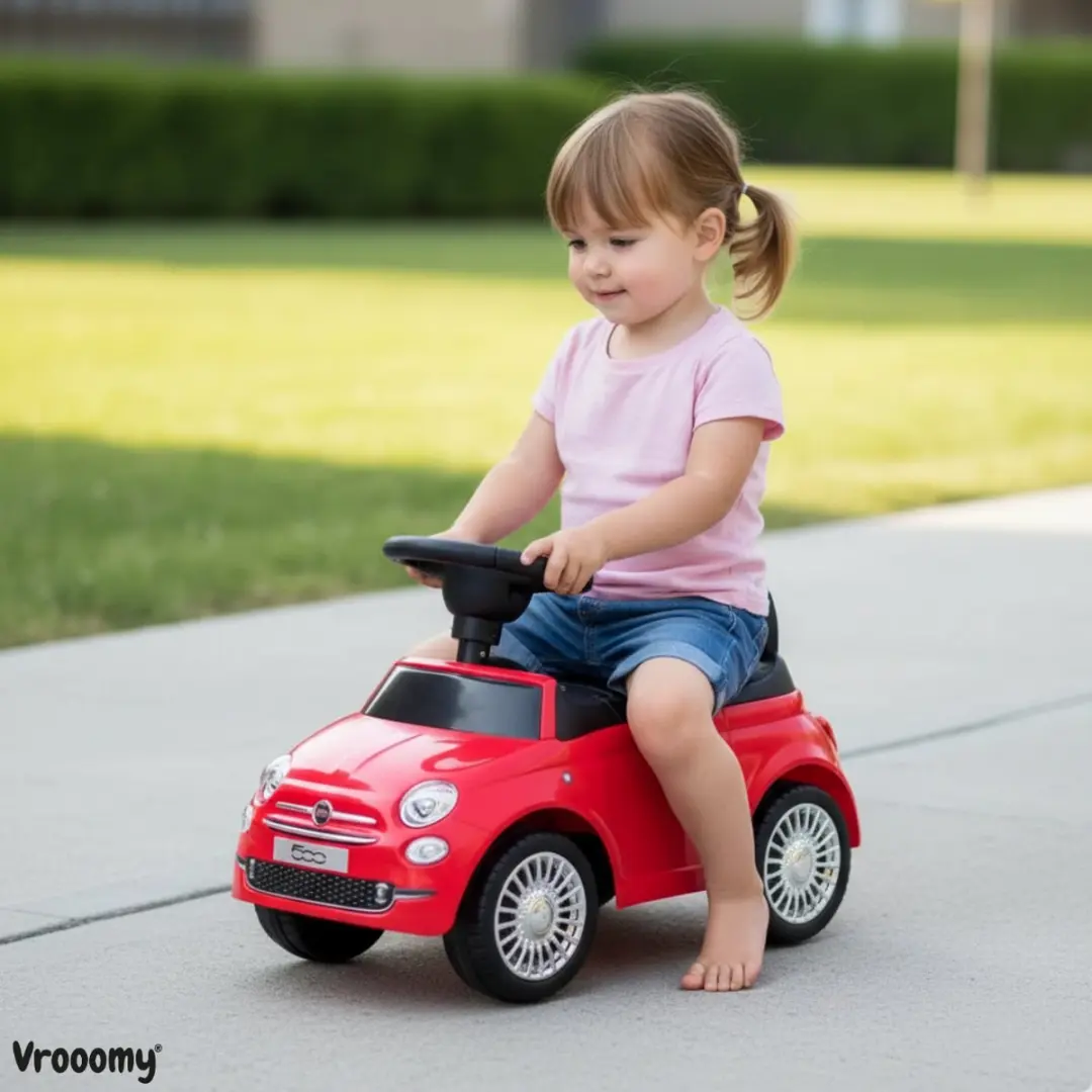 Vrooomy Fiat 500 Loopauto Rood - 1 tot 3 jaar - afbeelding 2 van 6