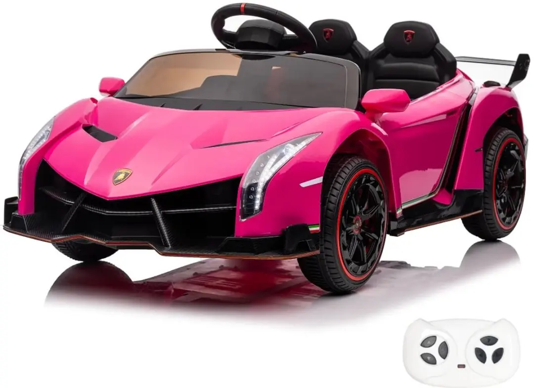 Vrooomy Lamborghini Veneno 12V Roze Kinderauto