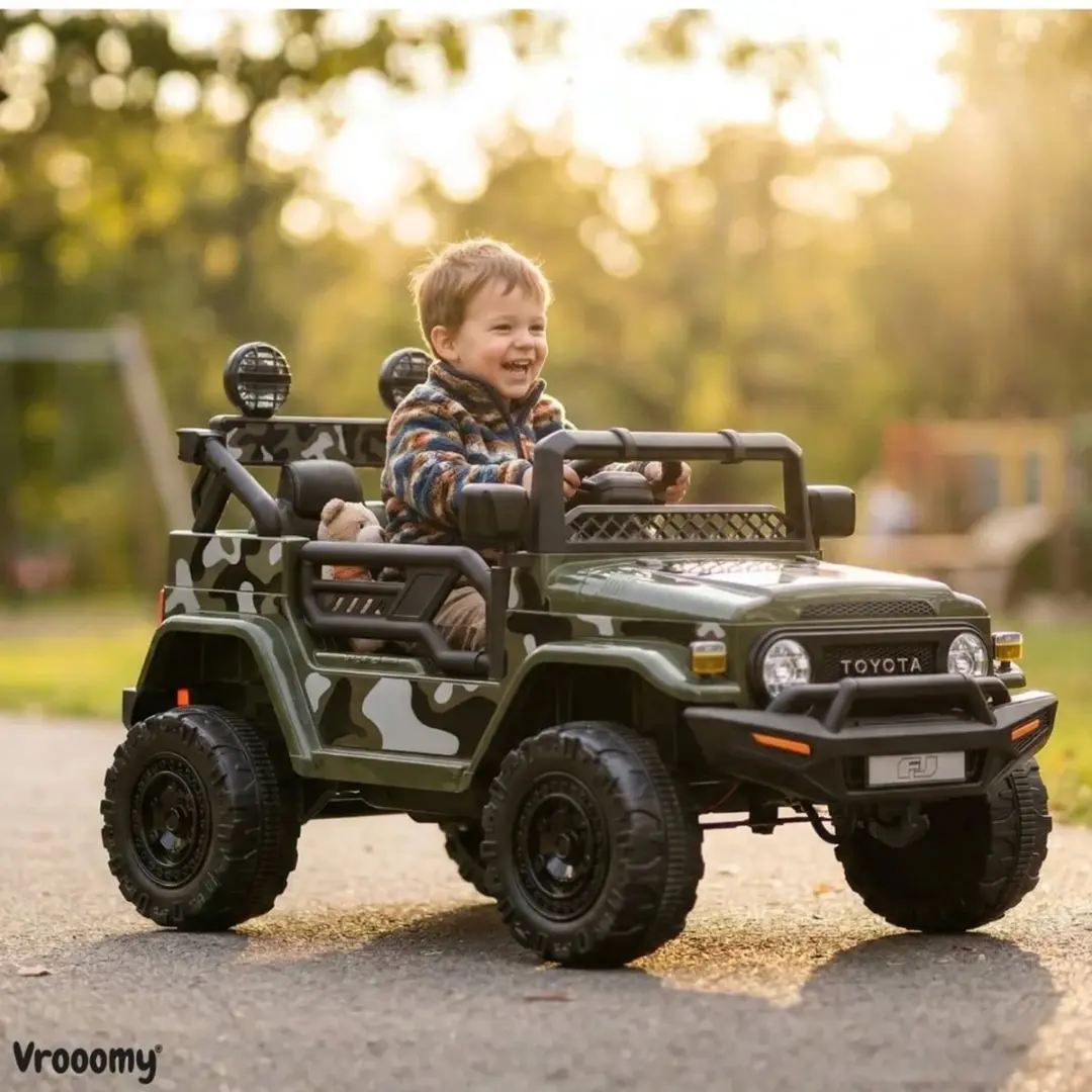 Vrooomy Toyota FJ Cruiser Elektrische Kinderauto 12V - Groen - afbeelding 4 van 6