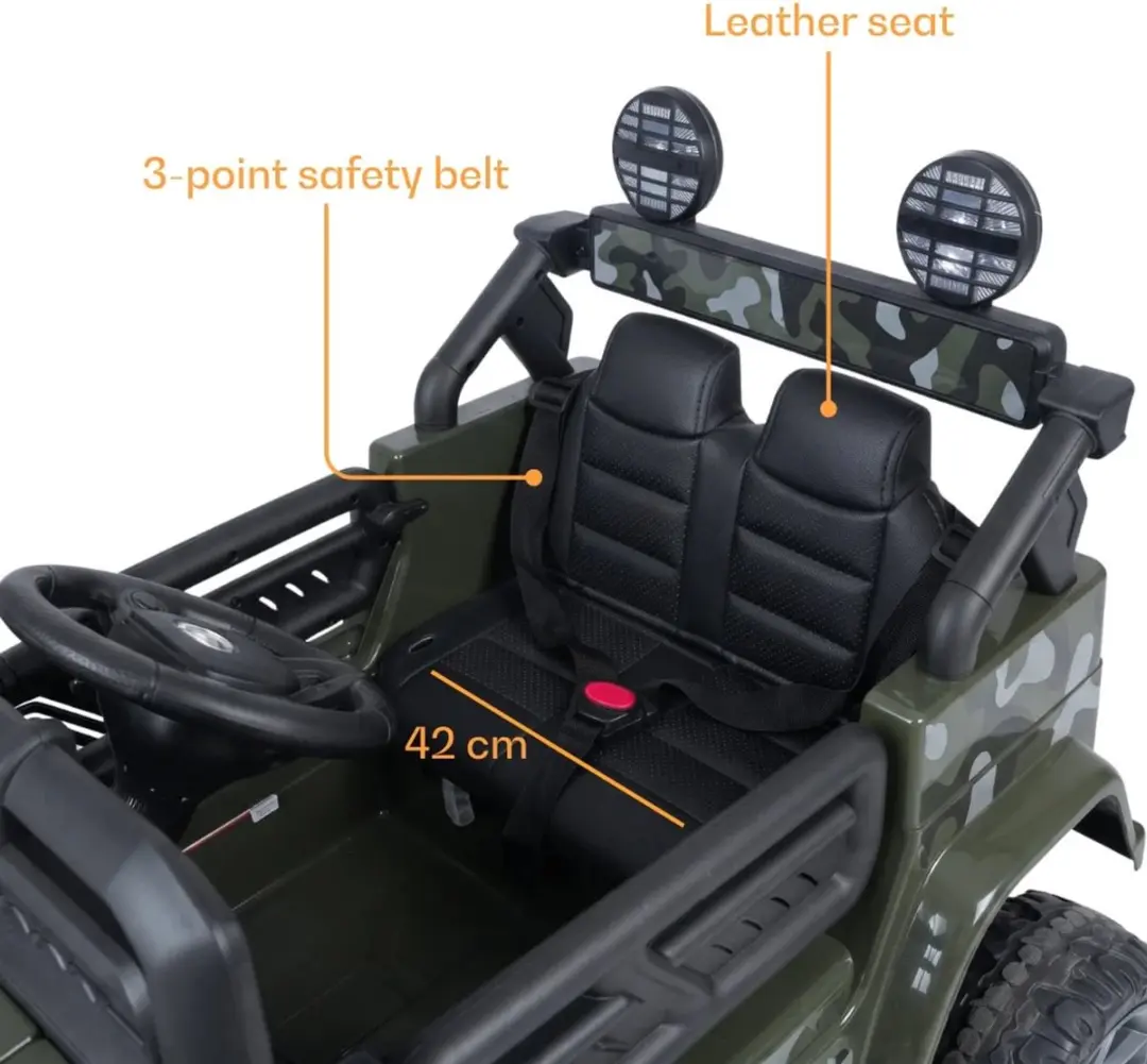 Vrooomy Toyota FJ Cruiser Elektrische Kinderauto 12V - Groen - afbeelding 6 van 6