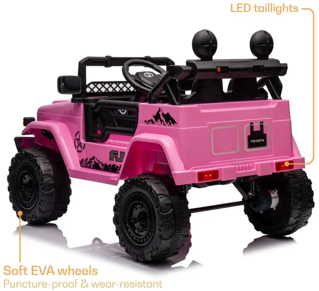 Vrooomy Toyota FJ Cruiser Elektrische Kinderauto 12V - Roze - afbeelding 6 van 6