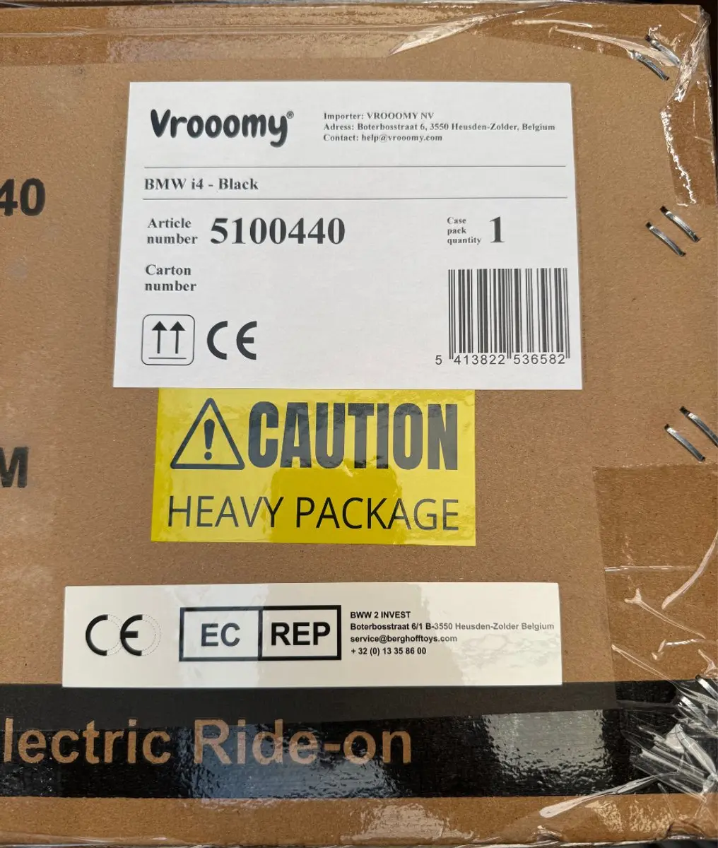 Vrooomy BMW i4 Elektrische Kinderauto 12V - Zwart - afbeelding 5 van 6