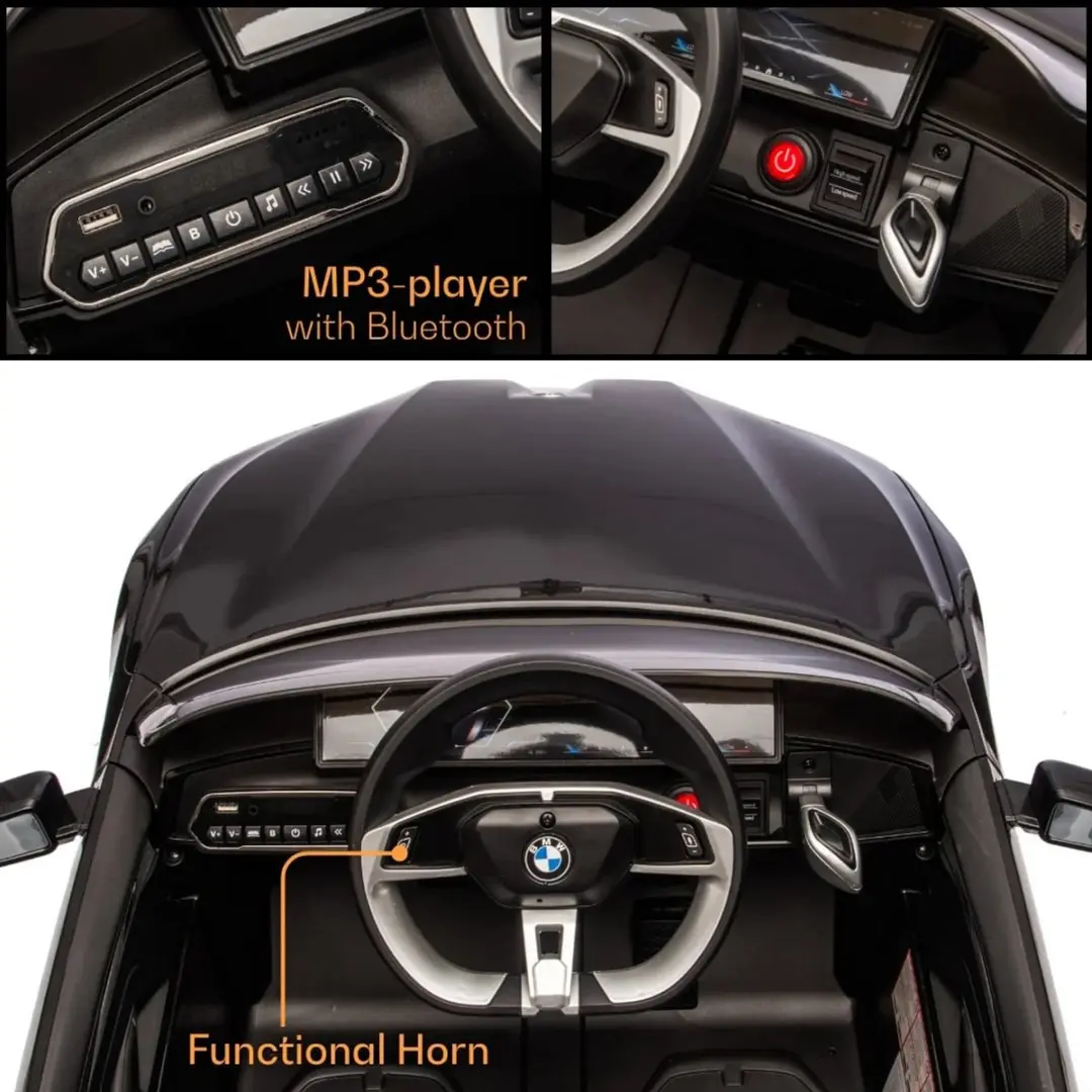 Vrooomy BMW i4 Elektrische Kinderauto 12V - Zwart - afbeelding 3 van 6