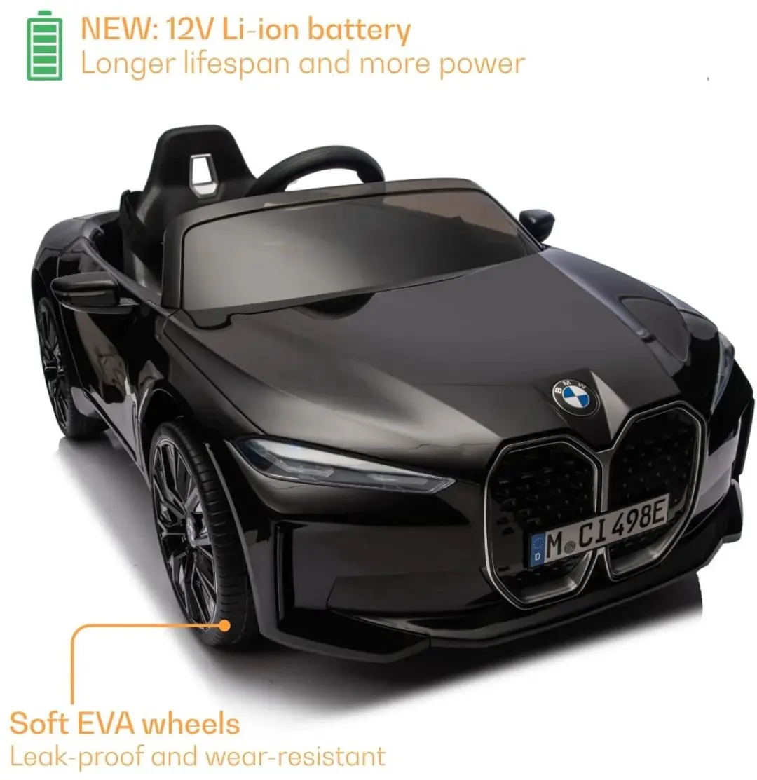 Vrooomy BMW i4 Elektrische Kinderauto 12V - Zwart - afbeelding 6 van 6